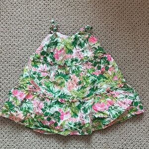Janie and Jack tropical green floral sun dress 6-12m